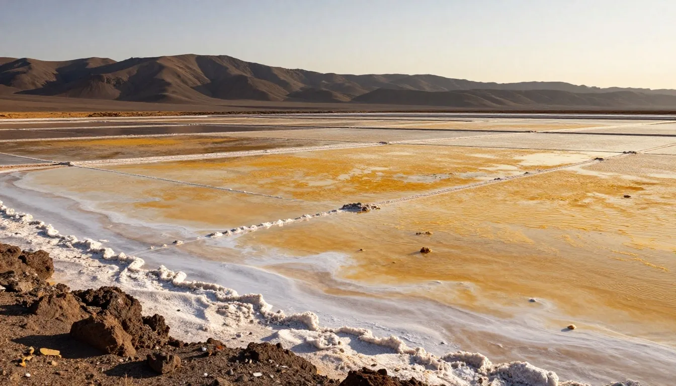 Salar argentino bajo luz rasante de tarde